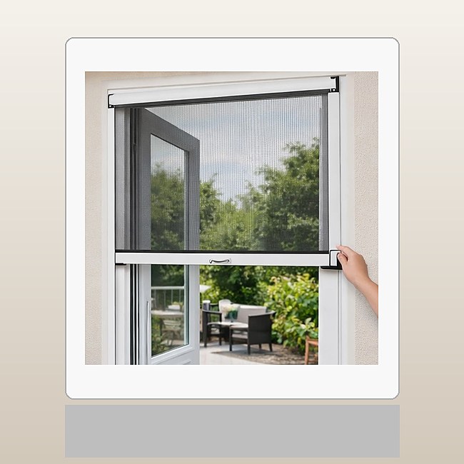 Anthracite Sliding Fly Screen Installation