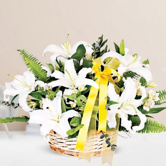 Custom Design Lilies in Basket